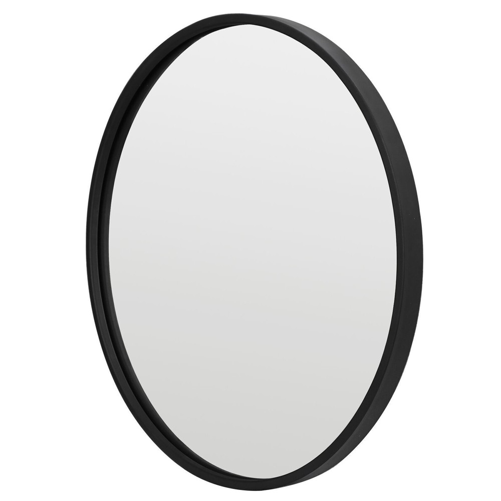 Round/Rectangular Wall Mirror Black Metal Frame For Home and Bathroom Wall Decor
