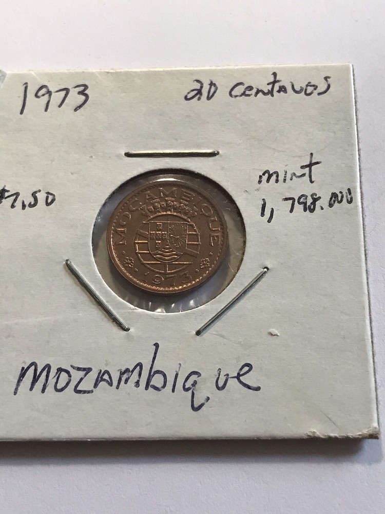 1973 Mozambique 20 Centavos Red Unc++ #20039