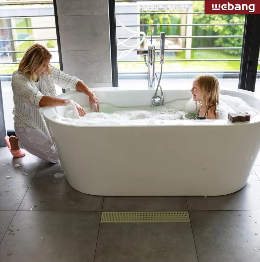 WEBANG 12 Inch Linear Shower Drain Rectangular Floor Drain with Accessories Kit
