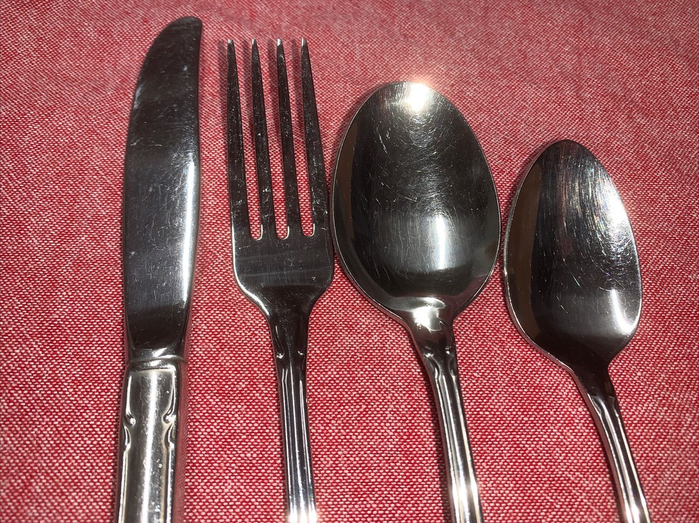 ARBOR ROSE Oneida USA 1881 Rogers Stainless Flatware Place Setting Fork Spoon