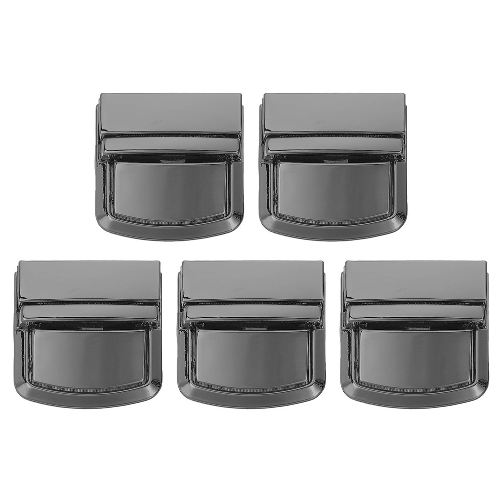 5Set Turn Lock Clasp, Rectangle Press Locks Clasp (34x33mm, Metallic Black)