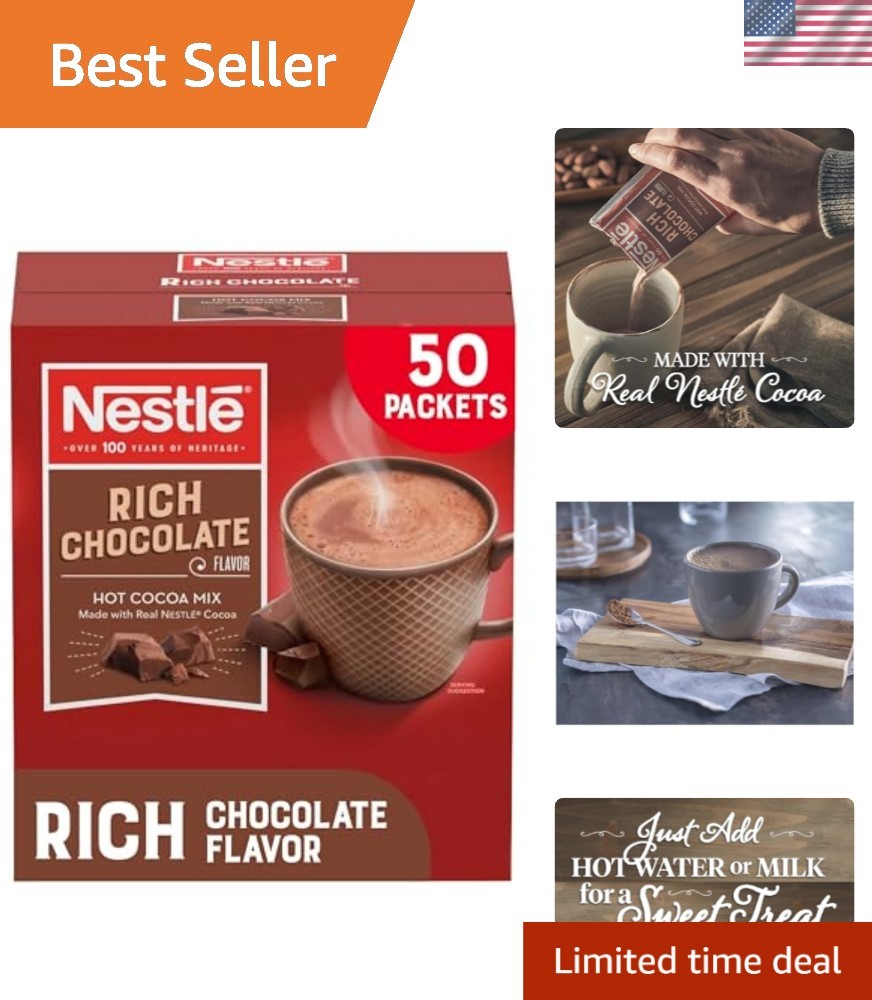 Delicious Hot Cocoa Packets - Real Cocoa with Vanilla Notes, 35.5 oz Bulk Pack