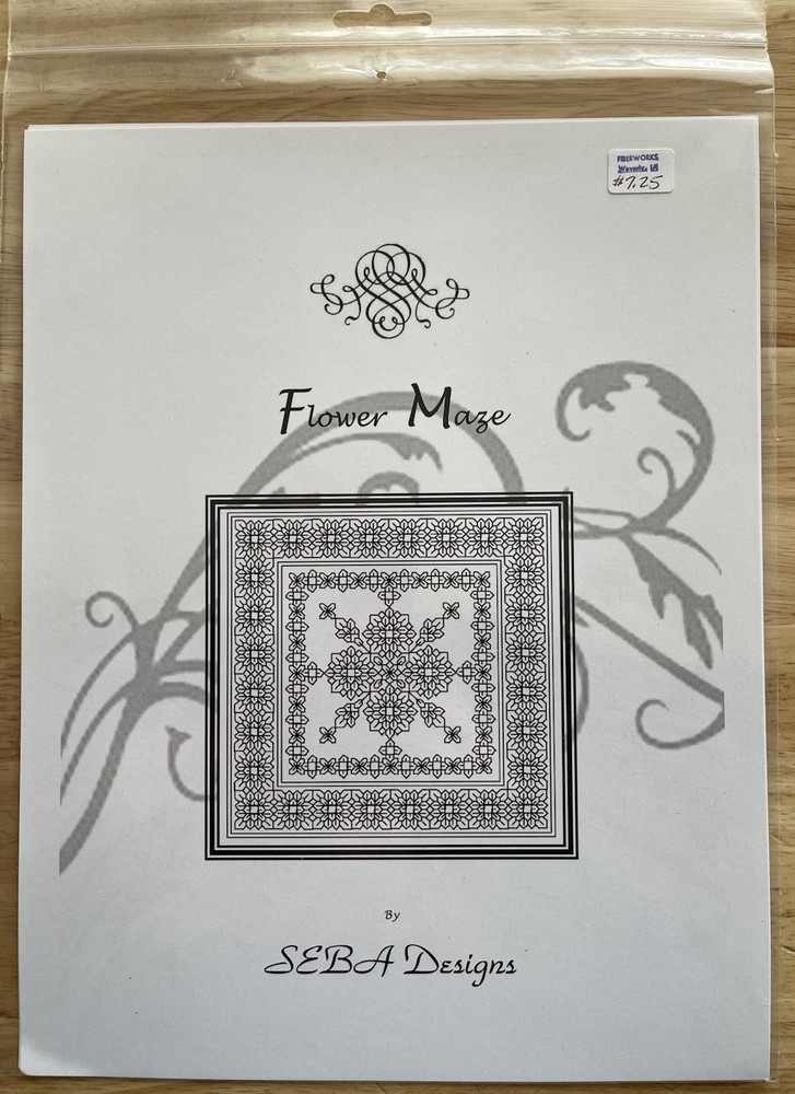 SEBA Designs FLOWER MAZE Blackwork Needlepoint Chart Pattern