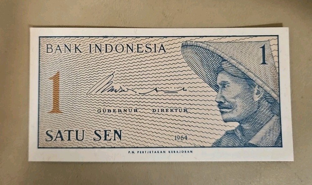1964 Indonesia 1 Sen Note