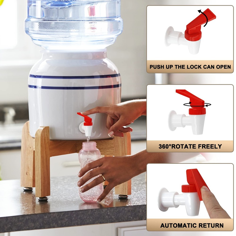 4Pcs Replacement Cooler Faucet, 2 Red and 2 Blue Internal Thread Plastic Spigot