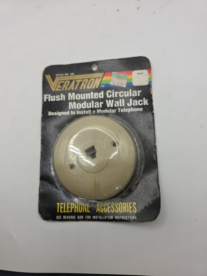 veratron Phone Modular Wall Jack Flush Mount Round Jack Replacement 