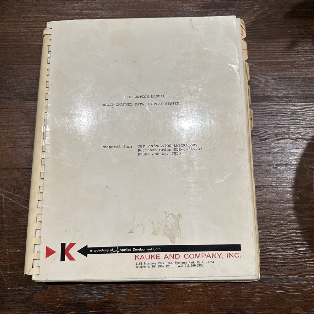 Kauke & Company Inc. Multi-Channel Data Display System Instruction Manual