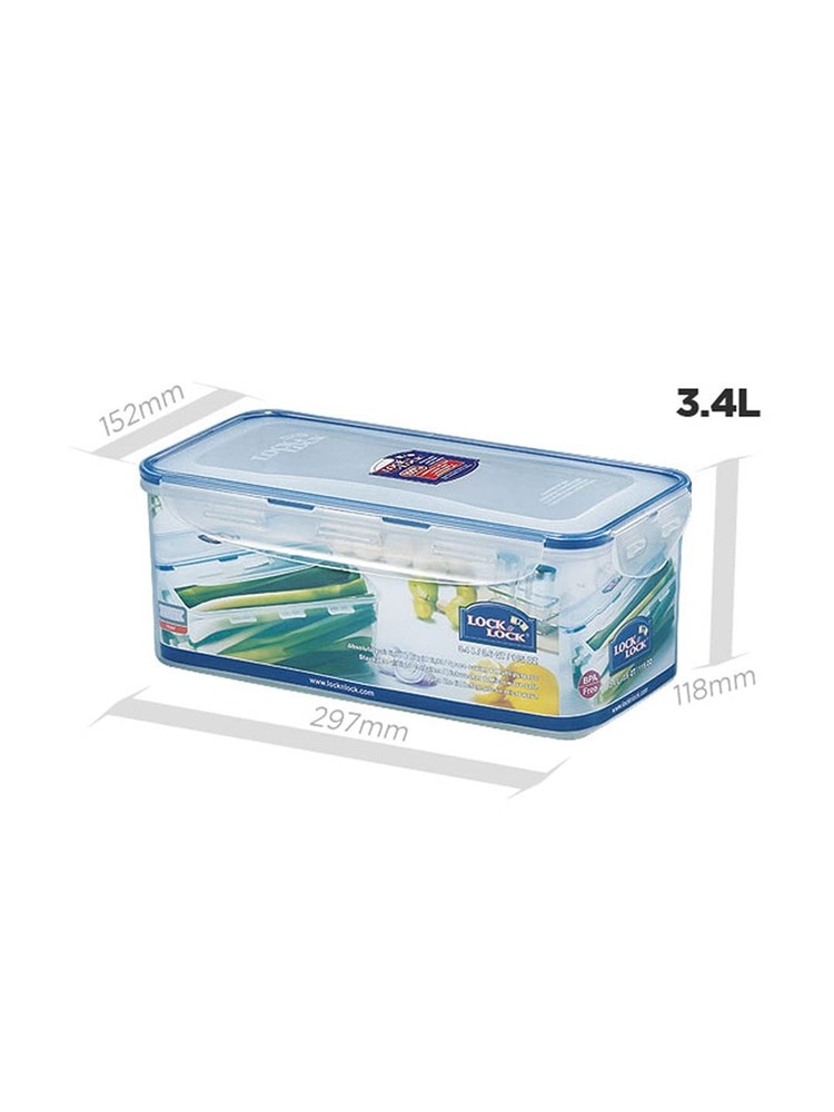 Lock & Lock Rectangular Vegetable Container with Tray, Tall, 14-Cup, 115-Flui...