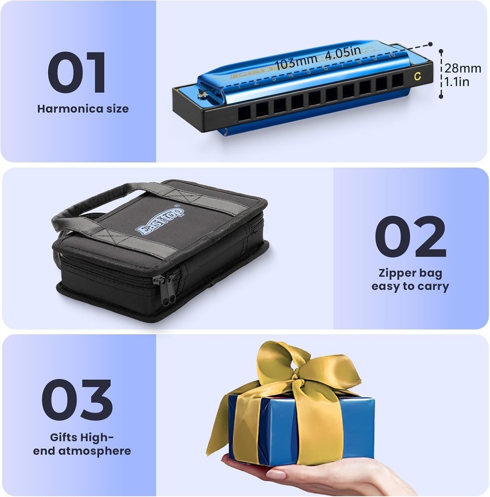 Professional Diatonic Harmonica Kit, 7 Keys