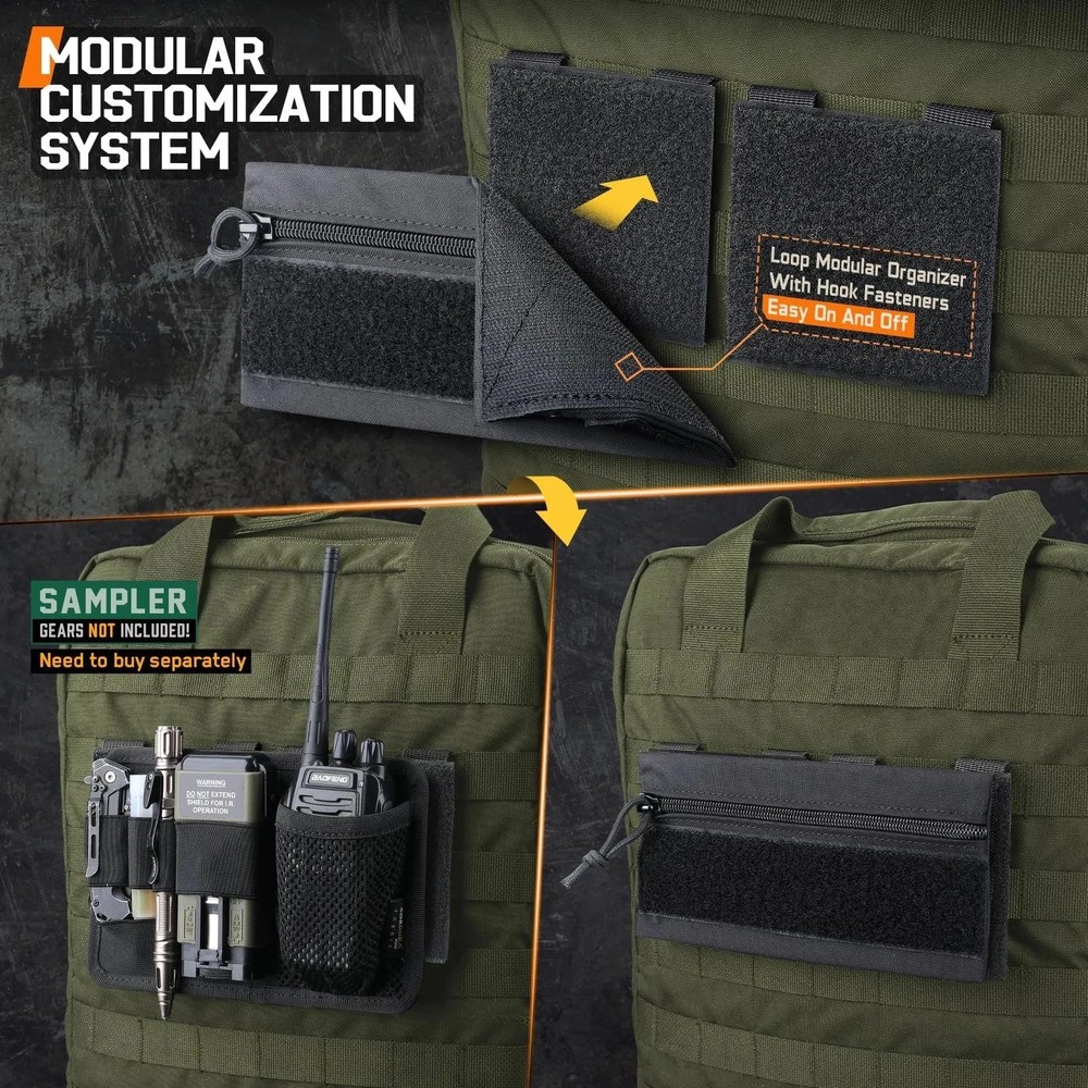 2Pack Molle Patch Panel Hook&Adapter Panel for DIY Patch Badges Tactical Molle..