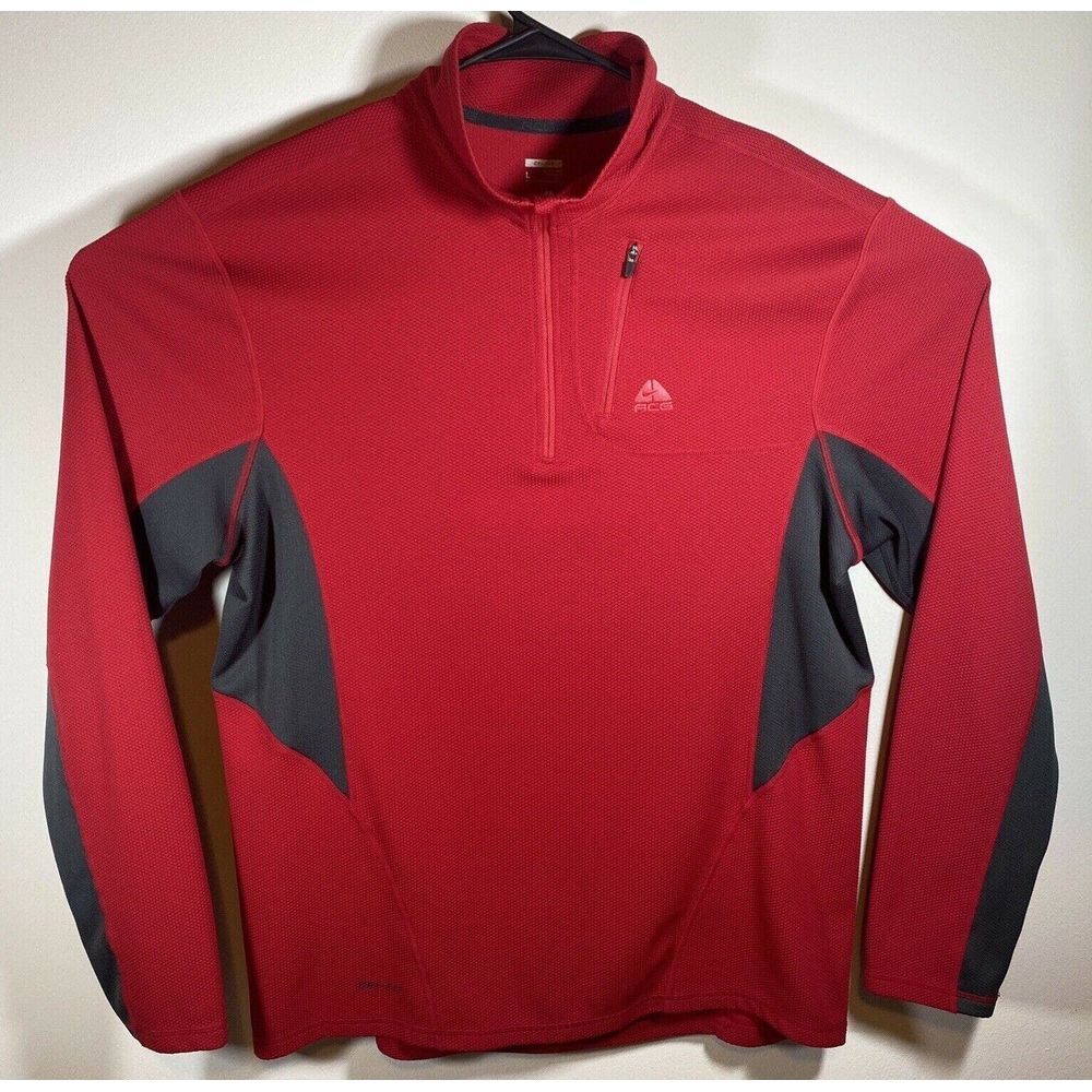 Nike ACG 1/4 Zip Pullover Jacket Men's Large Thermal Red