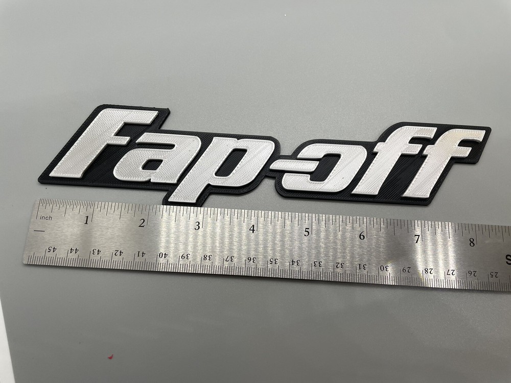 Fap-off Novelty 3D Printed Tool Box Badge.