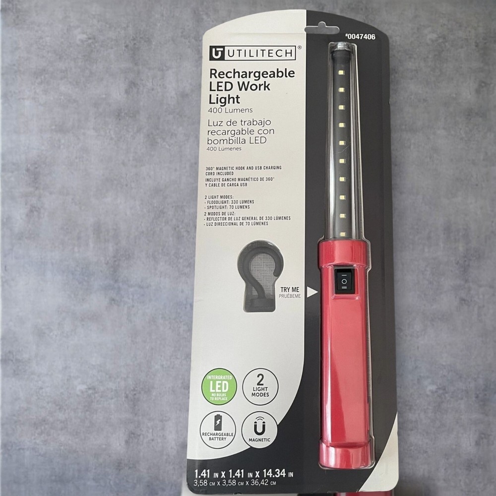 Utilitech Rechargeable Magnetic Work Light 400 Lumens New