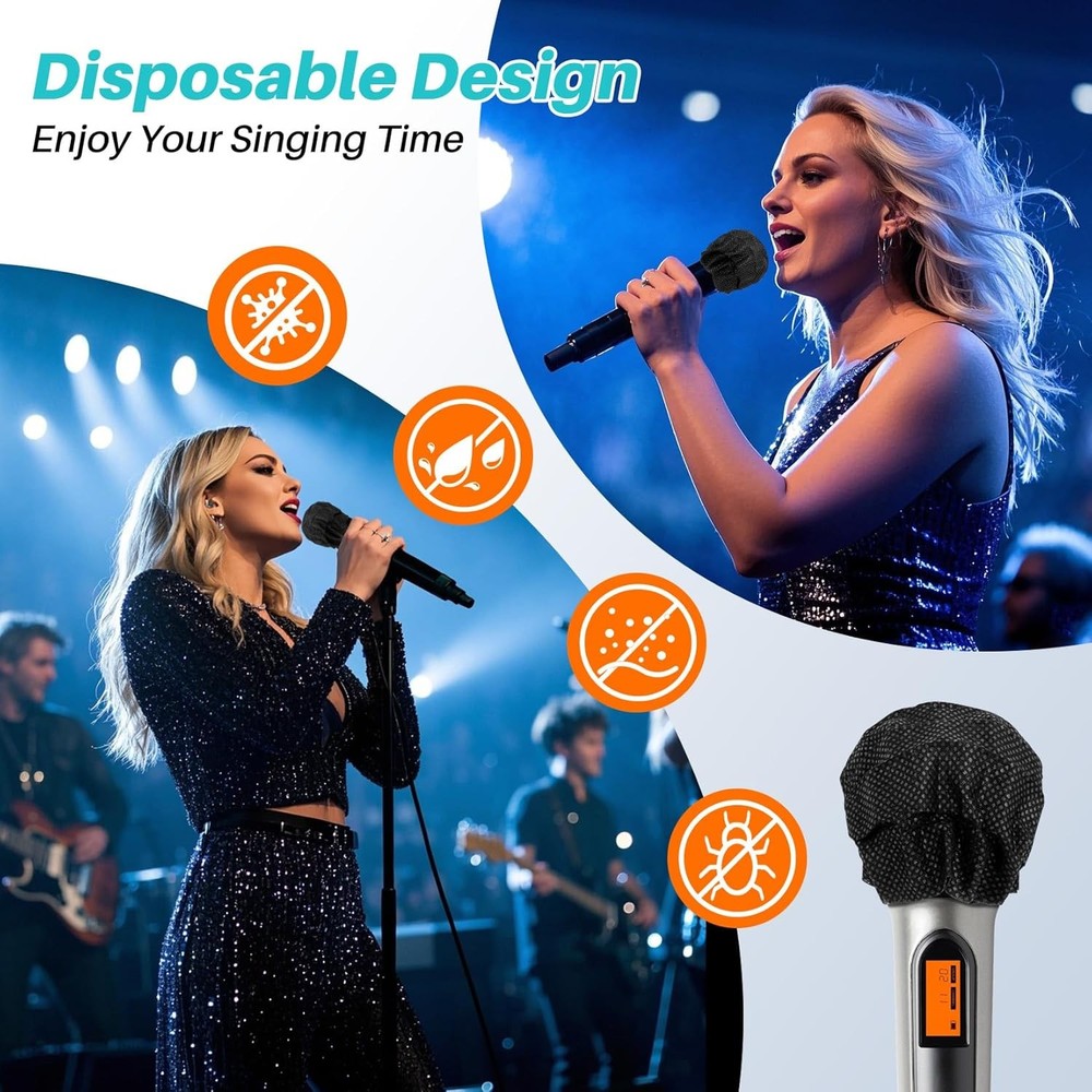 100PCS Microphone Cover - Mic Covers Disposable Odorless Non-Woven...
