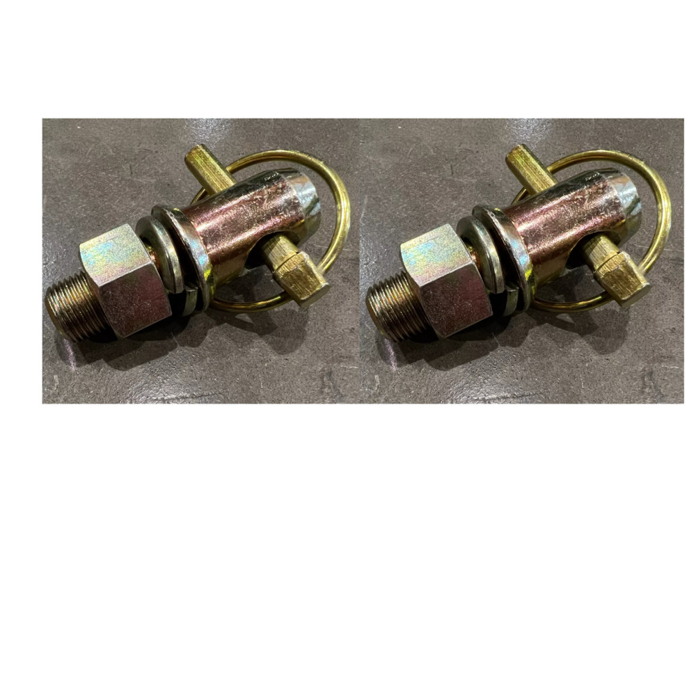 (2) Ramp Bars Stabilizer Pins with Lynch Pins for Equipment Ramps, D2E OEM