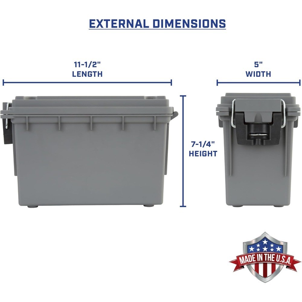 12628 Ammo Storage Box, Stackable .30 Cal Field Boxes, Water and Dust