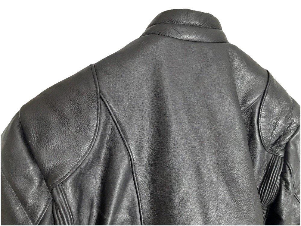 Bashir Genuine Leather Black Motorcycle Jacket Size 42