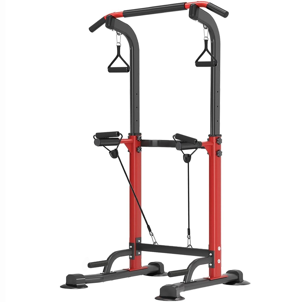 Power Tower Pull Up Bar,Pull-Up Rack Dip Station,Height Adjustable Multi-func...