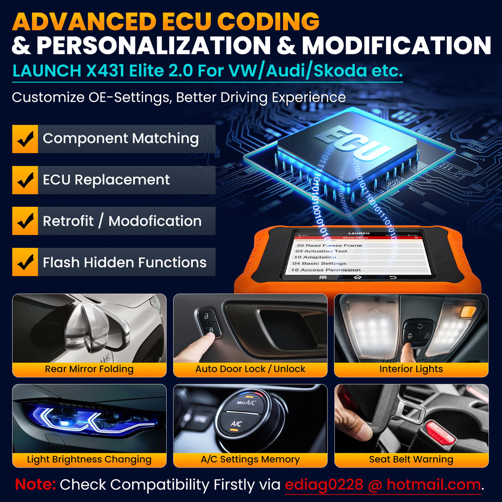 LAUNCH X431 Elite 2.0 for GM Diagnostic Tool Scanner ECU Coding K-y Pr- gramming