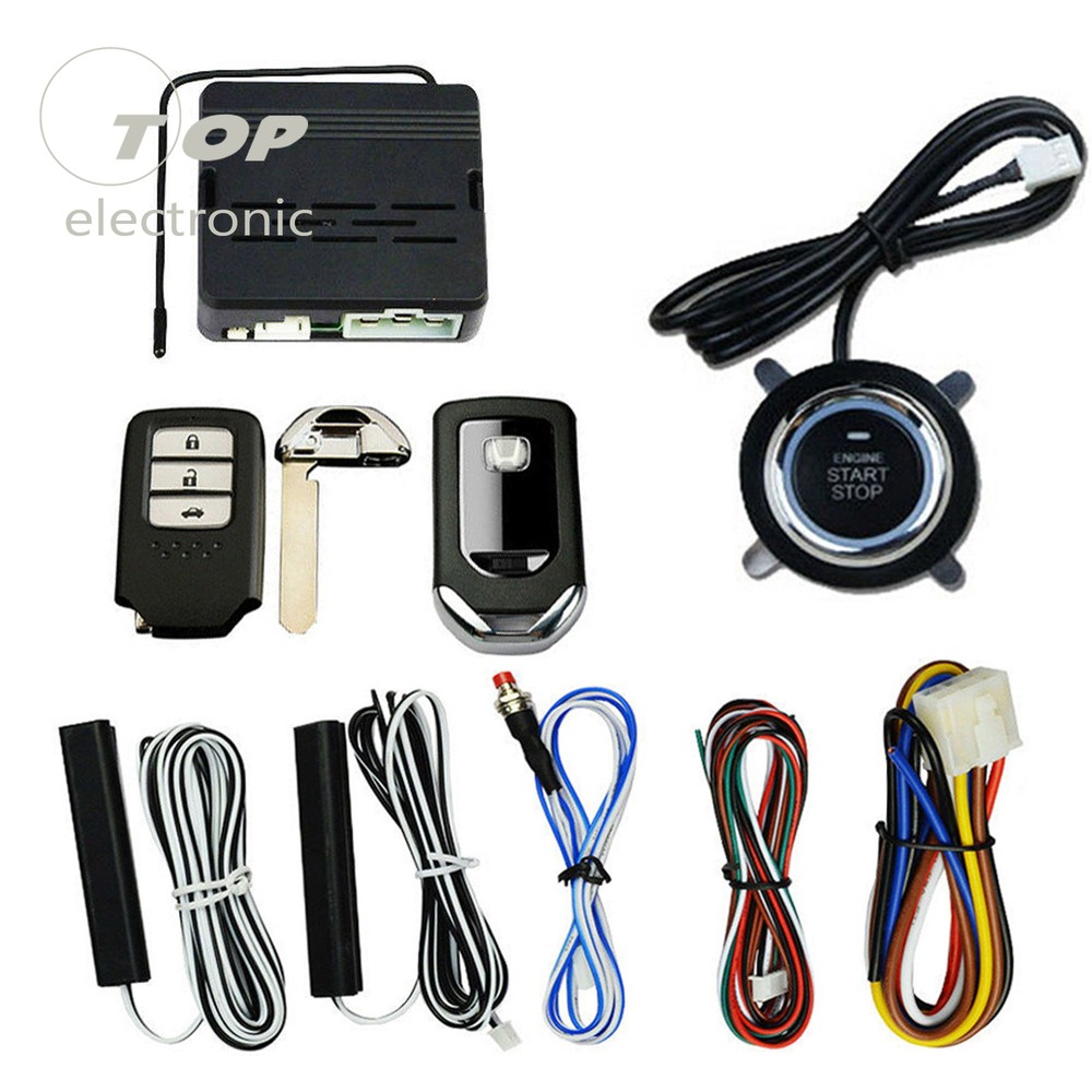 GPS Car Alarm Security System Push Button Start Passive Keyless Remote Kit