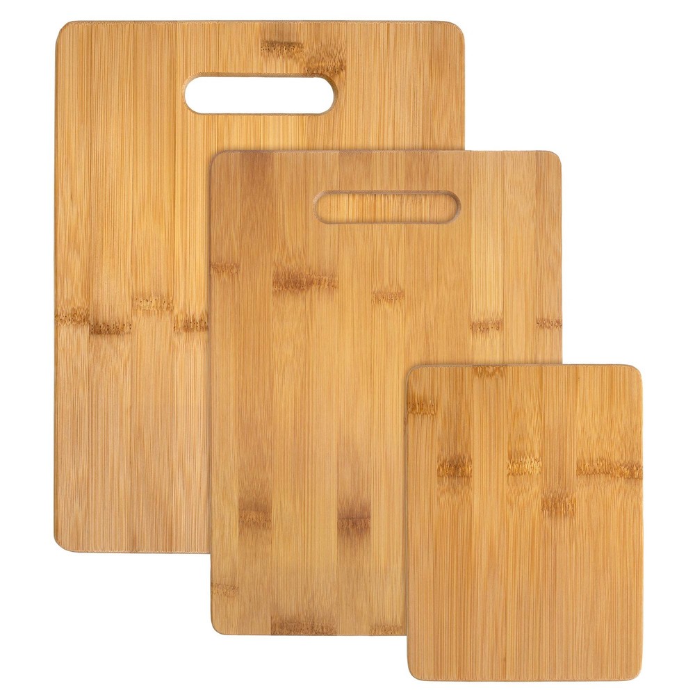 Totally Bamboo Cutting Boards for Kitchen, Set 3 Assorted Sizes, Solid