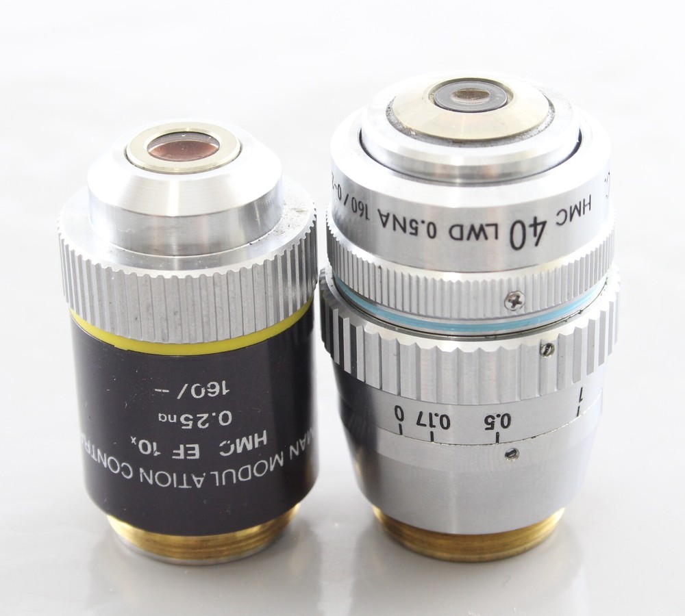 Nikon Hoffman Modulation Contrast Condenser Objective Set Diaphot Microscope