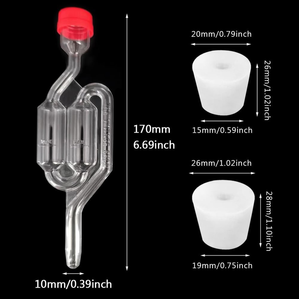 2pcs Fermentation Airlock, Brewing Airlock Plastic, Fermentation Valve Bubble...