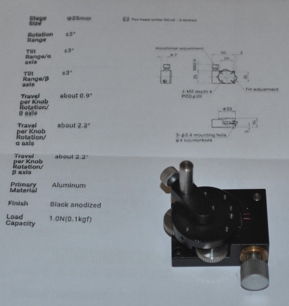 OptoSigma KKD-25C Three Axis Rotation Stage