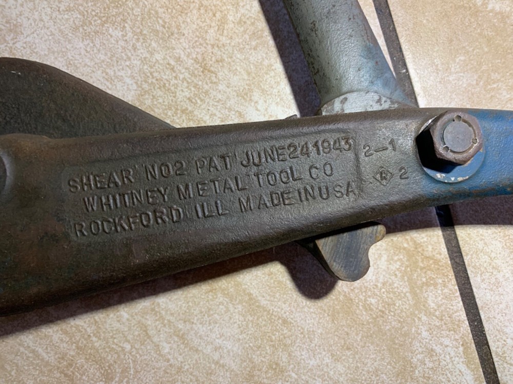 ANTIQUE 1943 Whitney Tool Co. Shear N-2