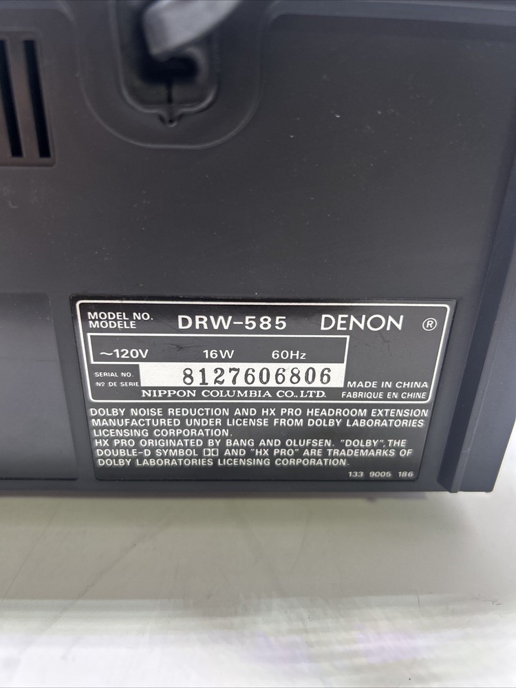 Denon DRW585 Precision Audio Component Dual Cassette Deck Player/Recorder