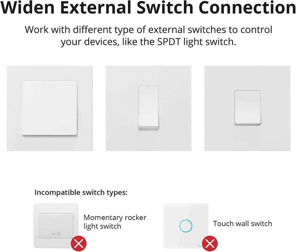 SONOFF ZigBee Smart Switch,ZBMINI,2 Way Light Switch,Work with Alexa,Google Home