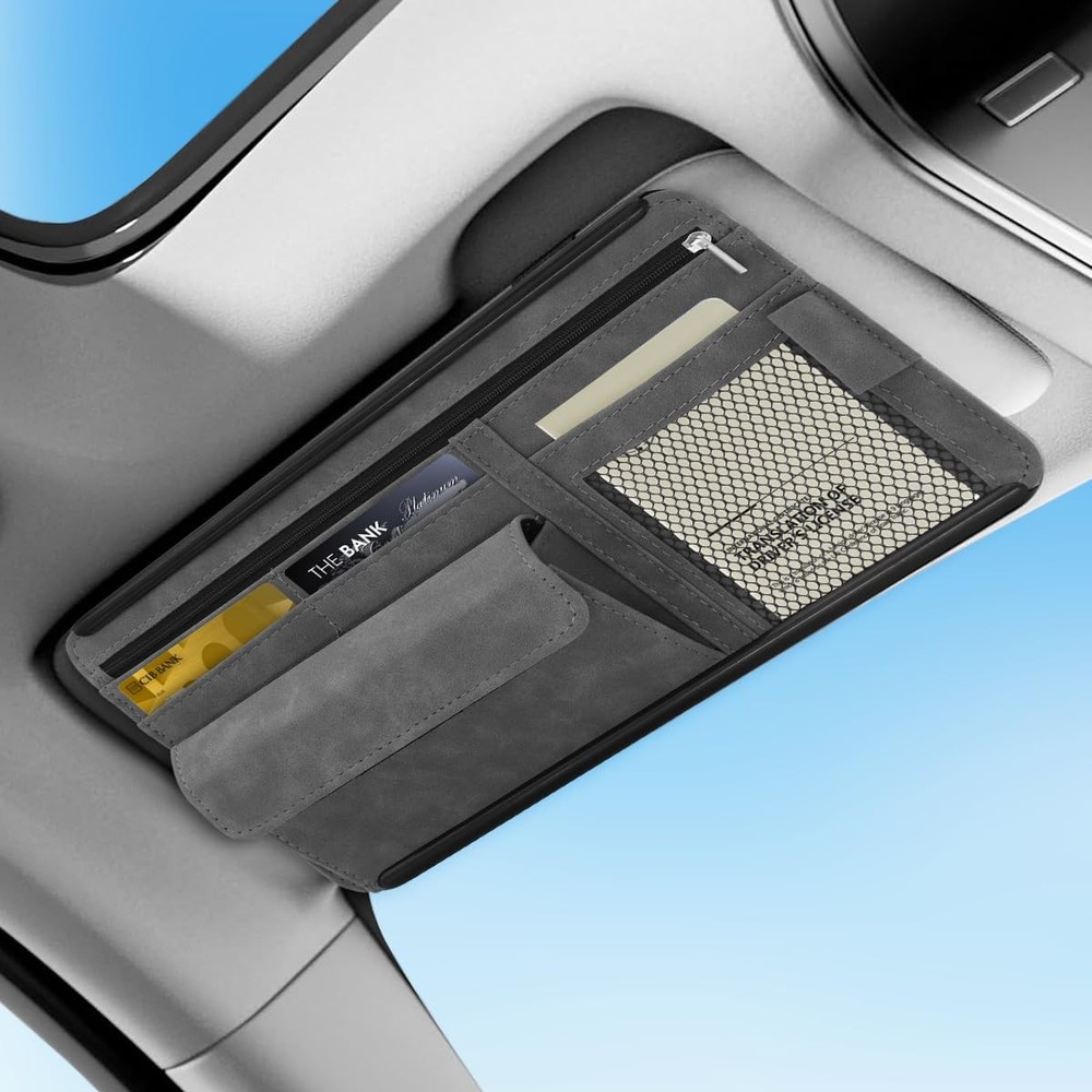 HADEEONG Sun Visor Organizer, Multi-Pocket Auto Visor Organizer for Car, SUV ...
