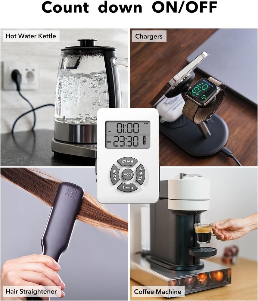 BN-LINK Digital Timer, Repeat Cycle Intermittent Timer Plug with Countdown Delay