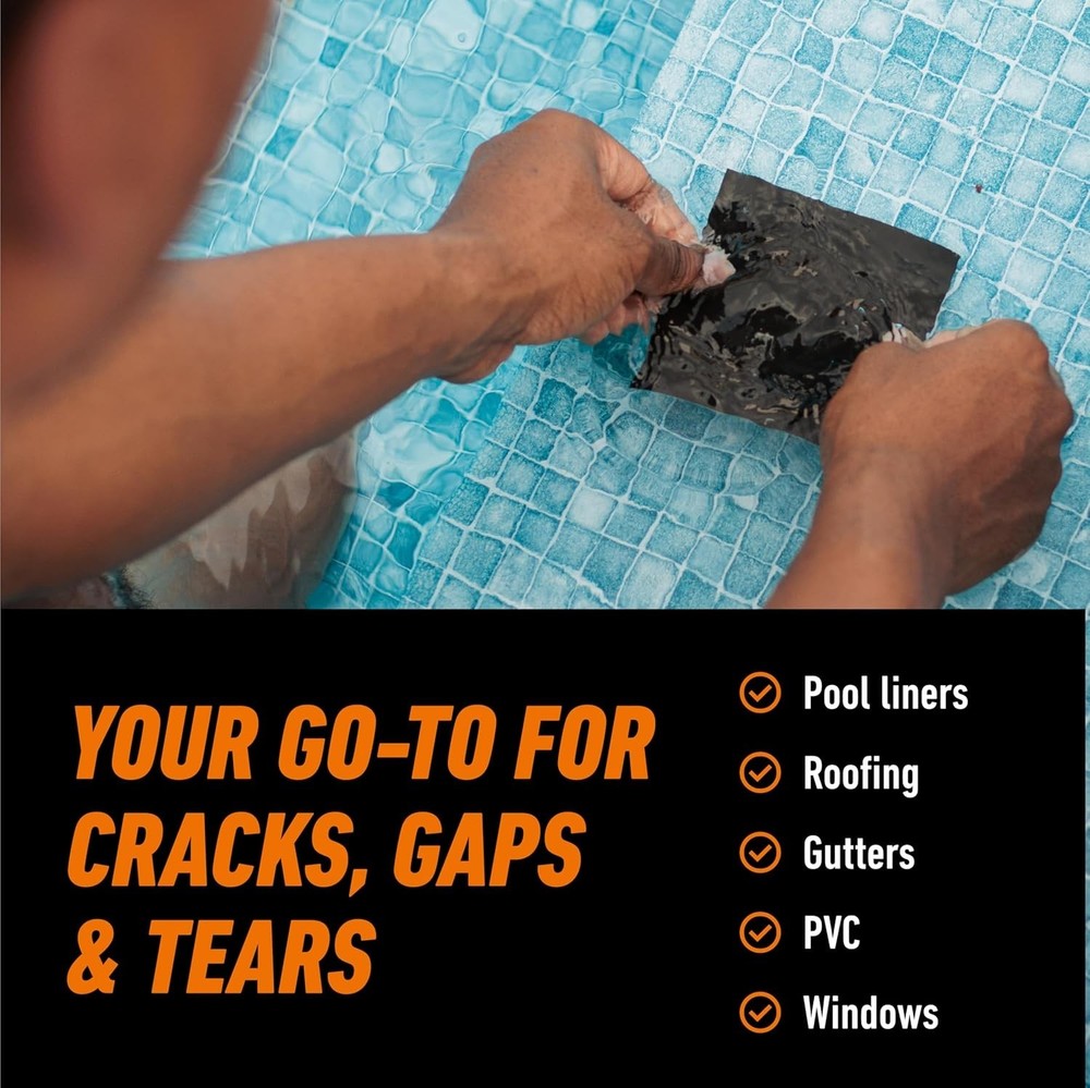 Waterproof Patch & Seal Tape - Black, 2 Pack