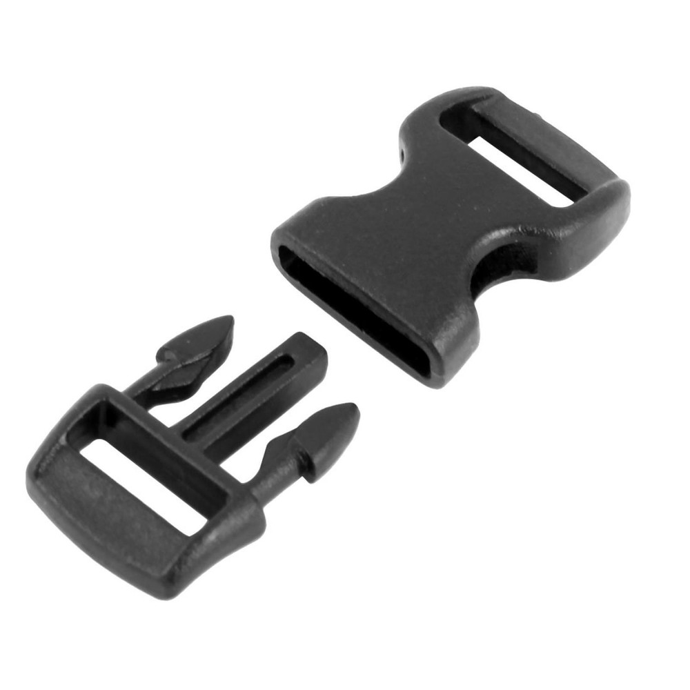 Plastic Side Quick Release Clasp Buckles Black 10mm Width Webbing Strap 10pcs