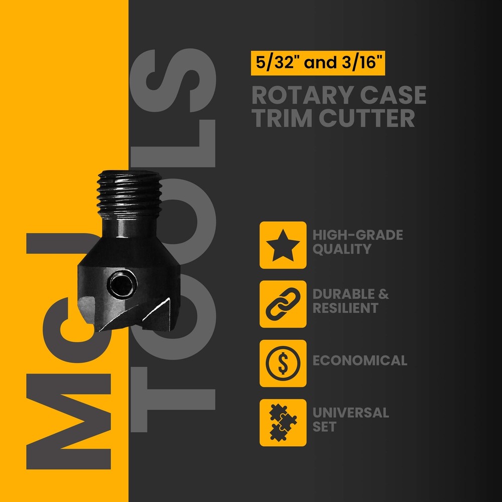 McJ Tools Reloading Rotary Case Trimmer Cutter (Shaft 3/16"), Reloading Essen...