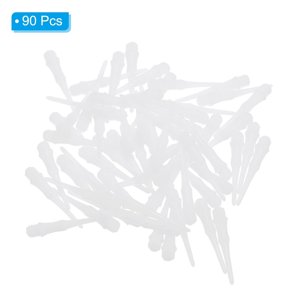 90Pcs 2BA Thread Plastic Soft Dart Tips Replacement Dart Accessories, White