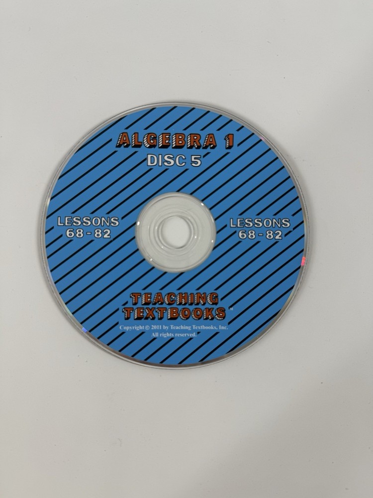 INDIVIDUAL Teaching Textbooks Algebra 1 2.0 Replacement CD Discs *SELECT DISC*