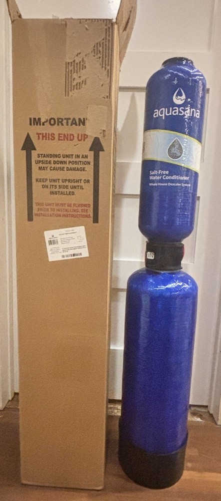 Aquasana SimplySoft Descaler Tank EQ-AST-WH-R Salt Free Conditioner NEW/Open Box