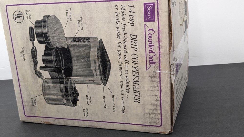 Vintage 1978 Sears Coffee Maker 1-4 Cup Drip NEW