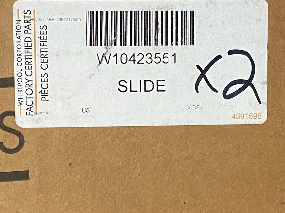 Whirlpool Refrigerator Slide W10423551