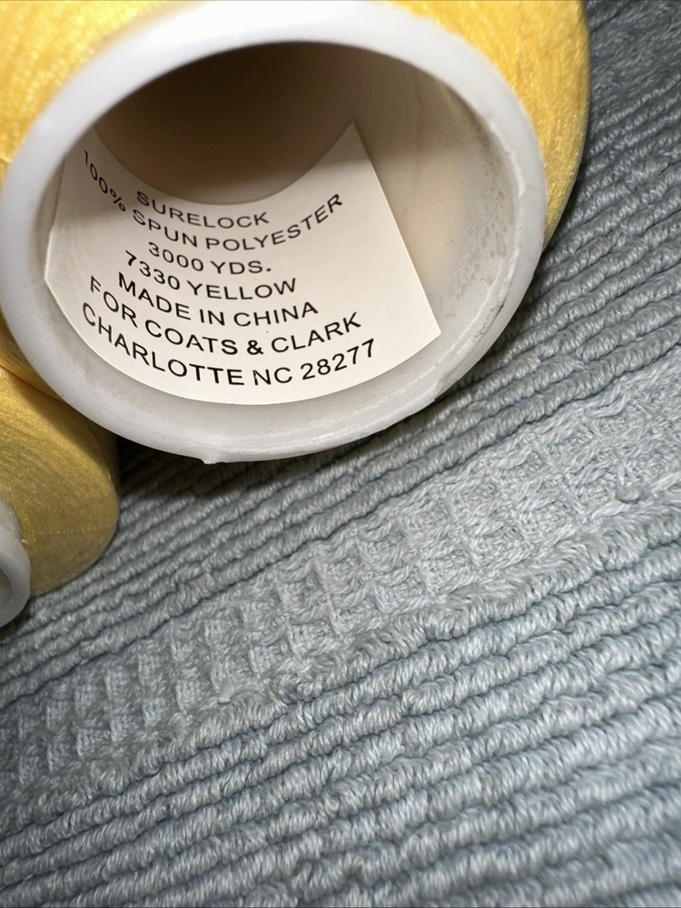 Coats Surelock 4 Spools 7330 Yellow Polyester Thread,3000 Yds