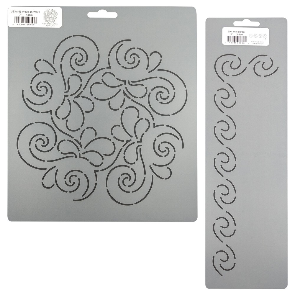 Quilting Stencils Wave Border & Block Quilt Patterns Stencil Quilters Templates