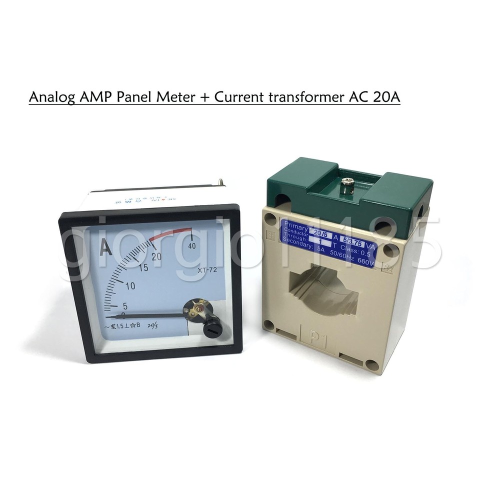 AC 0 ~ 20A Analog AMP Current Panel Meter Ammeter & Current Transformer