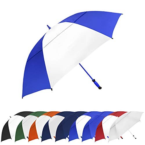 The Paramount Vented Large 64 inch Windproof Automatic Open Royal Blue & White