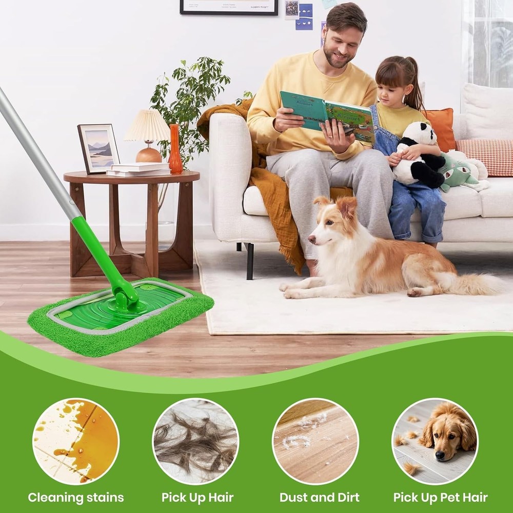Universal Fit Mop Pads - Machine-Washable Microfiber 6-Pack for Easy Cleaning