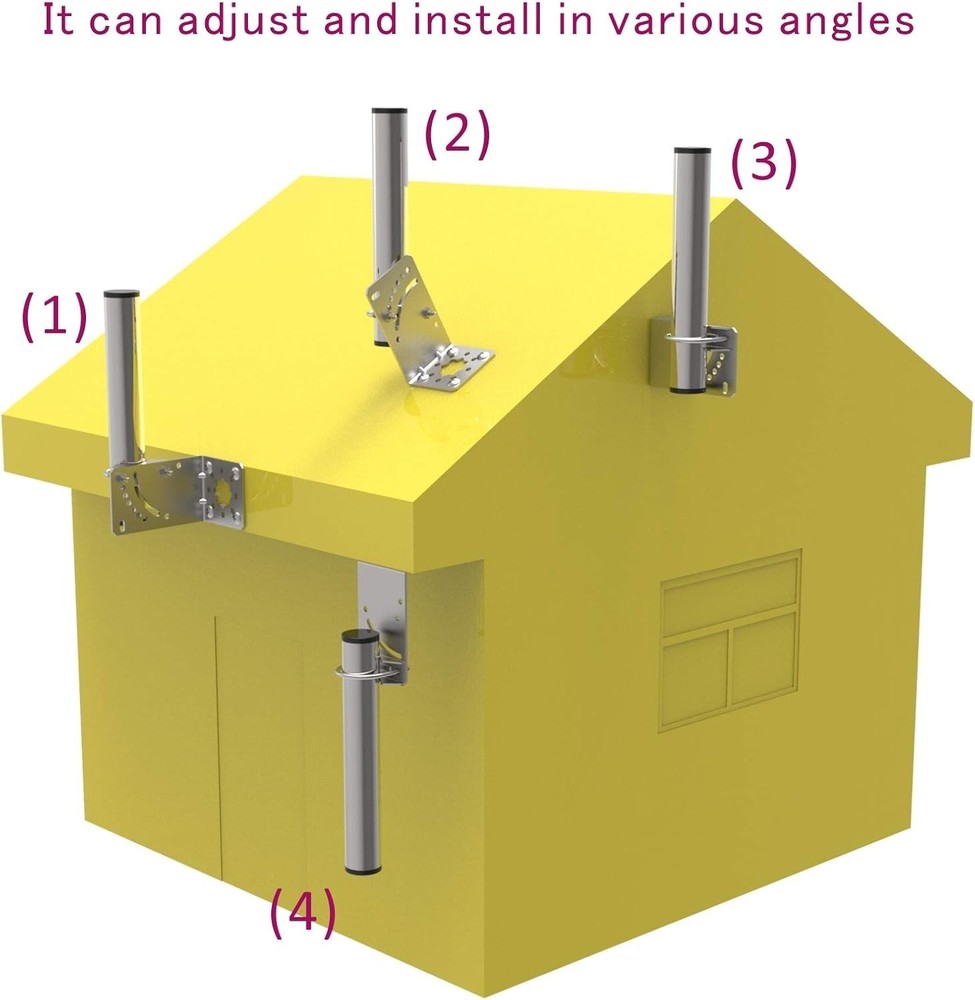 Compact Wall-Mounted Bracket for Starlink Antenna with Adjustable Angle Features