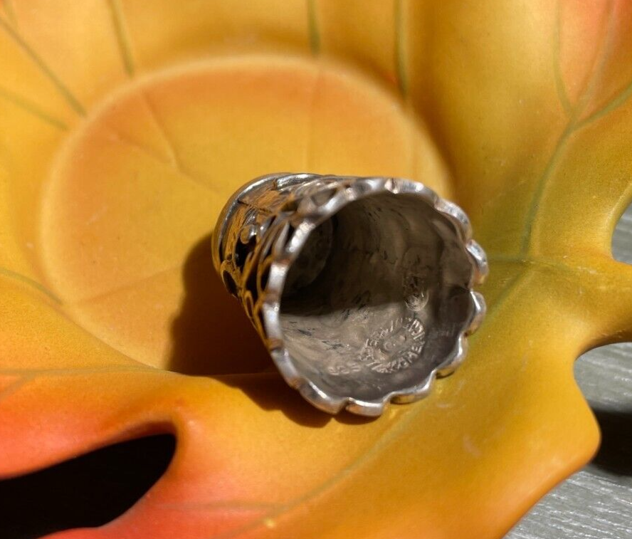 VINTAGE STERLING SILVER SEWING THIMBLE without HOLES