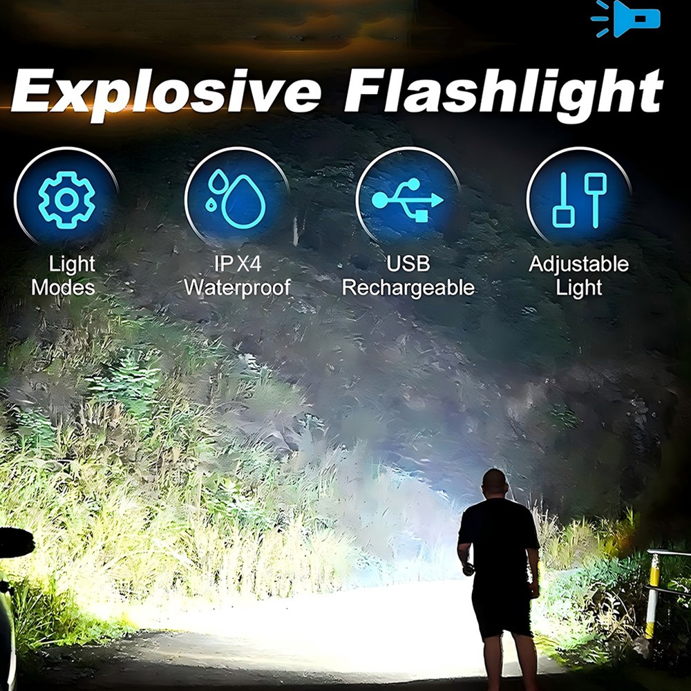 Pocket LED Flashlight Magnetic USB Rechargeable Mini Torch Portable Work Light