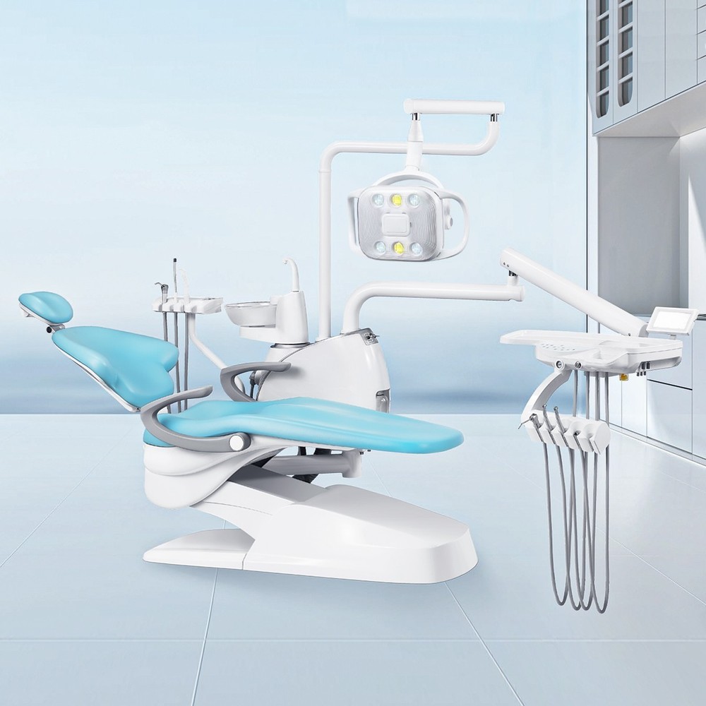 Dental Unit Chair Computer Controlled DC Motor+Stool/Portable Delivery Unit Cart
